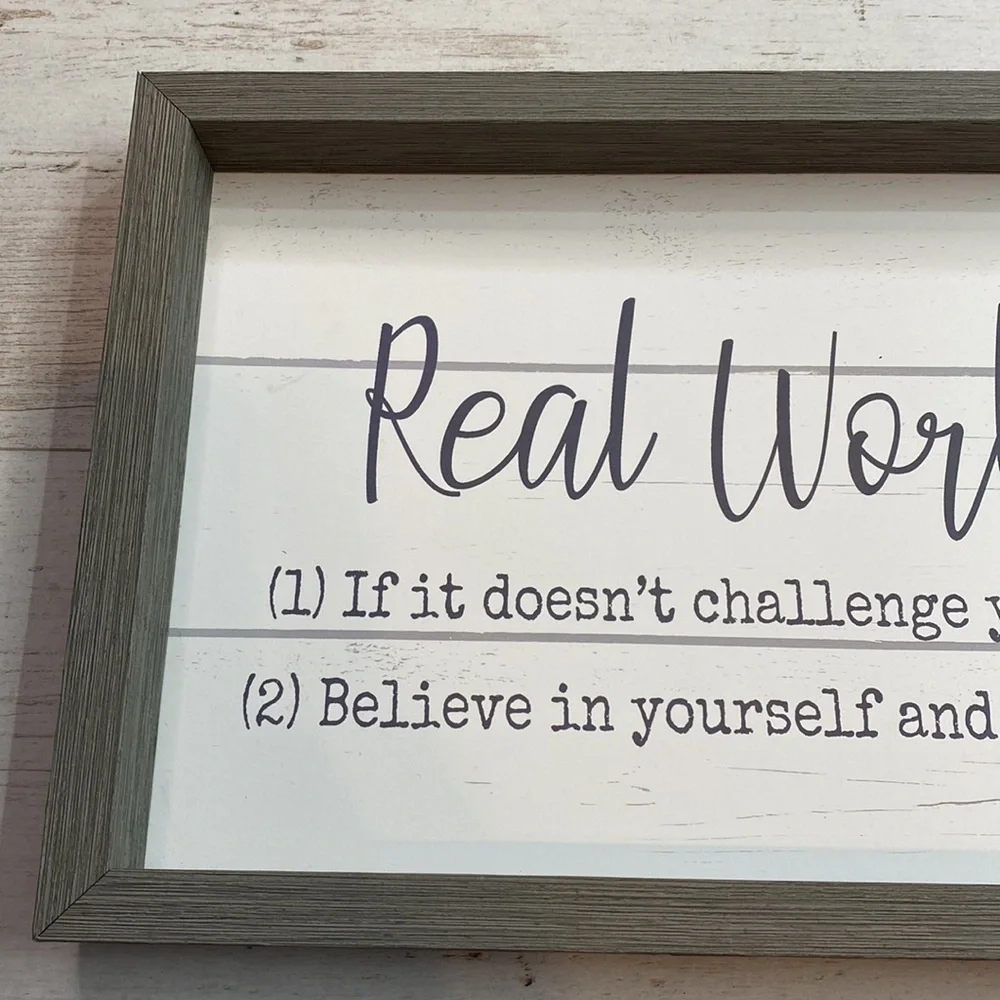 Real World Rules Sign Wall Home Decor